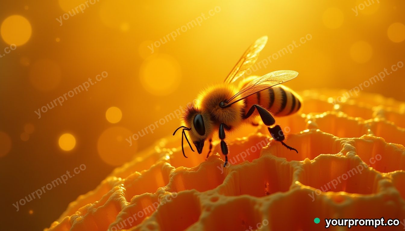 A honeybee hive close-up with golden comb in layered papercut art style — AI-generated image from a text prompt