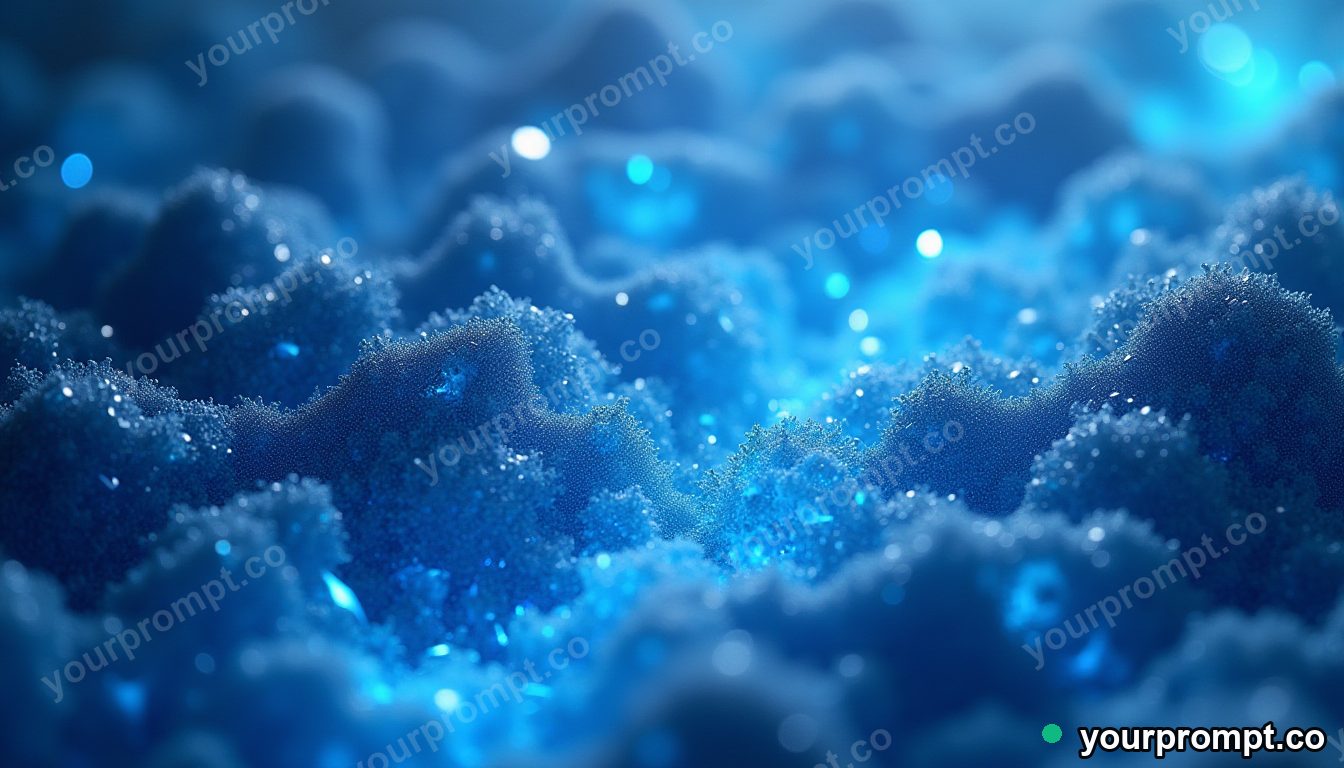 A sea of shimmering holographic facets in isometric miniature style — AI-generated image from a text prompt