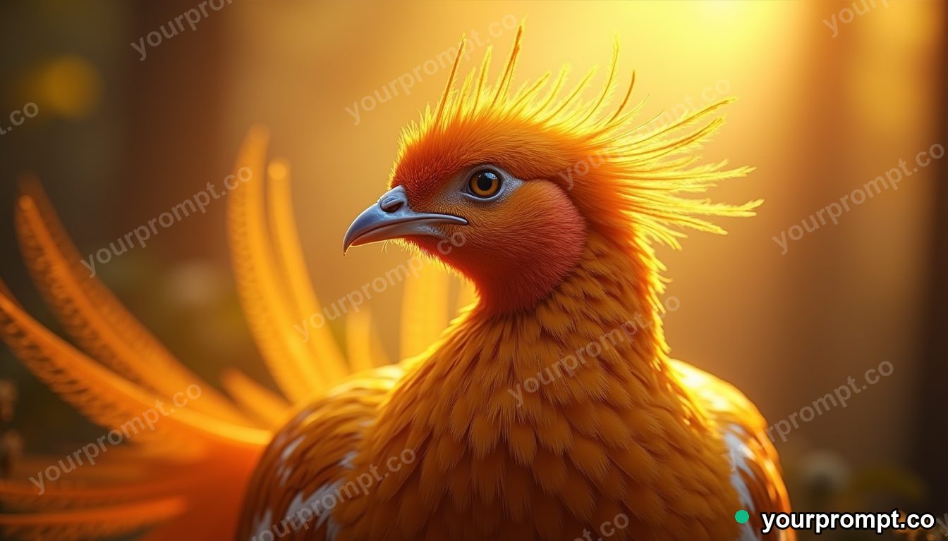 A majestic golden pheasant in soft light in epic fantasy concept art style — AI-generated image from a text prompt