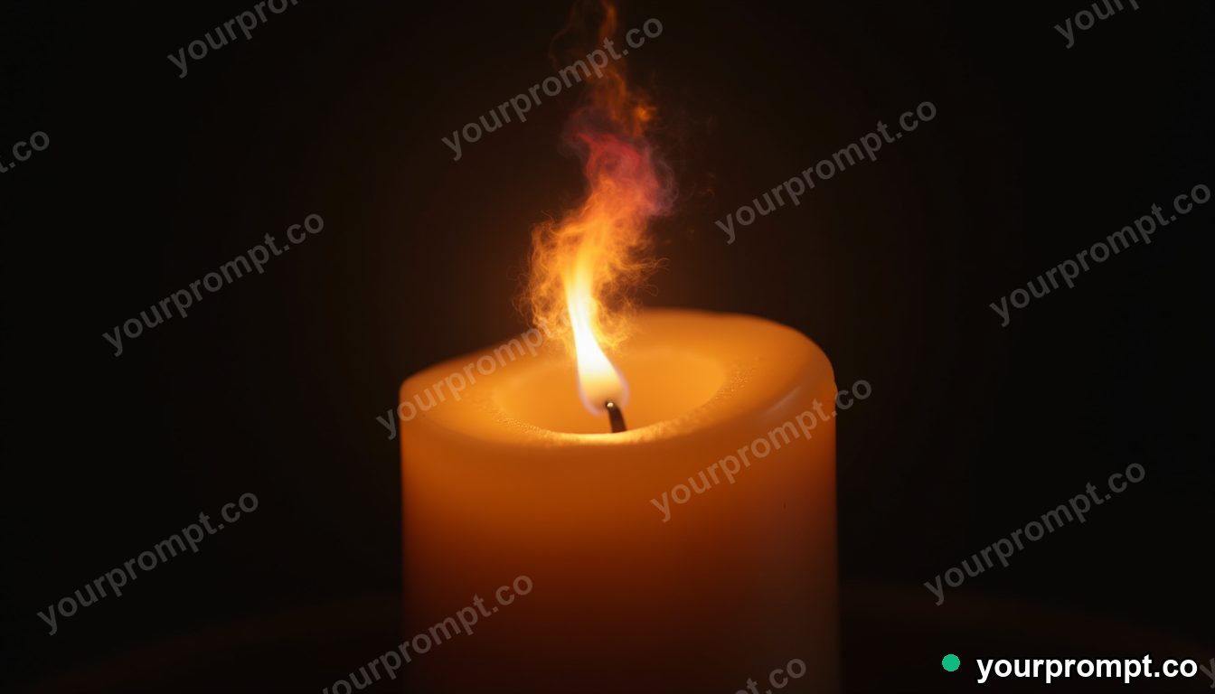 A candle whose flame is a tiny swirling galaxy in dramatic chiaroscuro style — AI-generated image from a text prompt