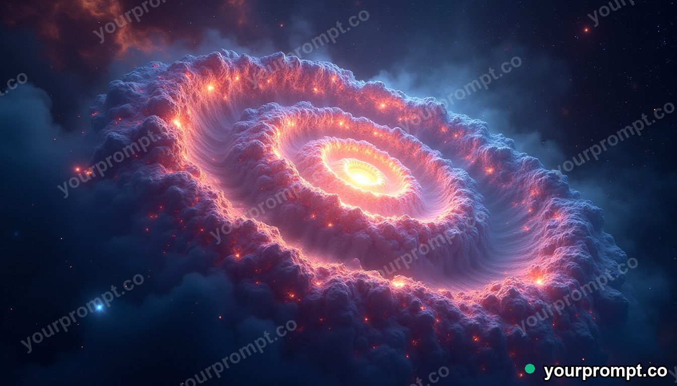 A colorful spiral galaxy in deep space in epic fantasy concept art style — AI-generated image from a text prompt