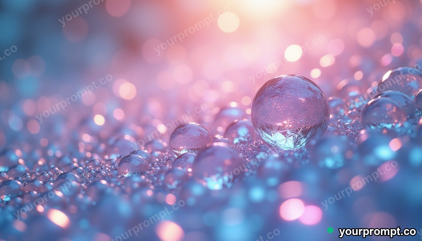 A sea of shimmering holographic facets in surreal digital art style — AI-generated image from a text prompt