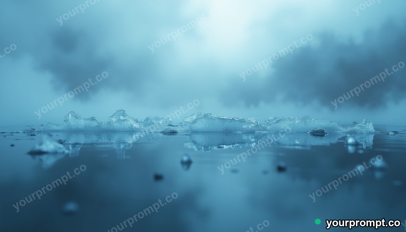 Frozen ink diffusing through clear water in 3D octane render style — AI-generated image from a text prompt