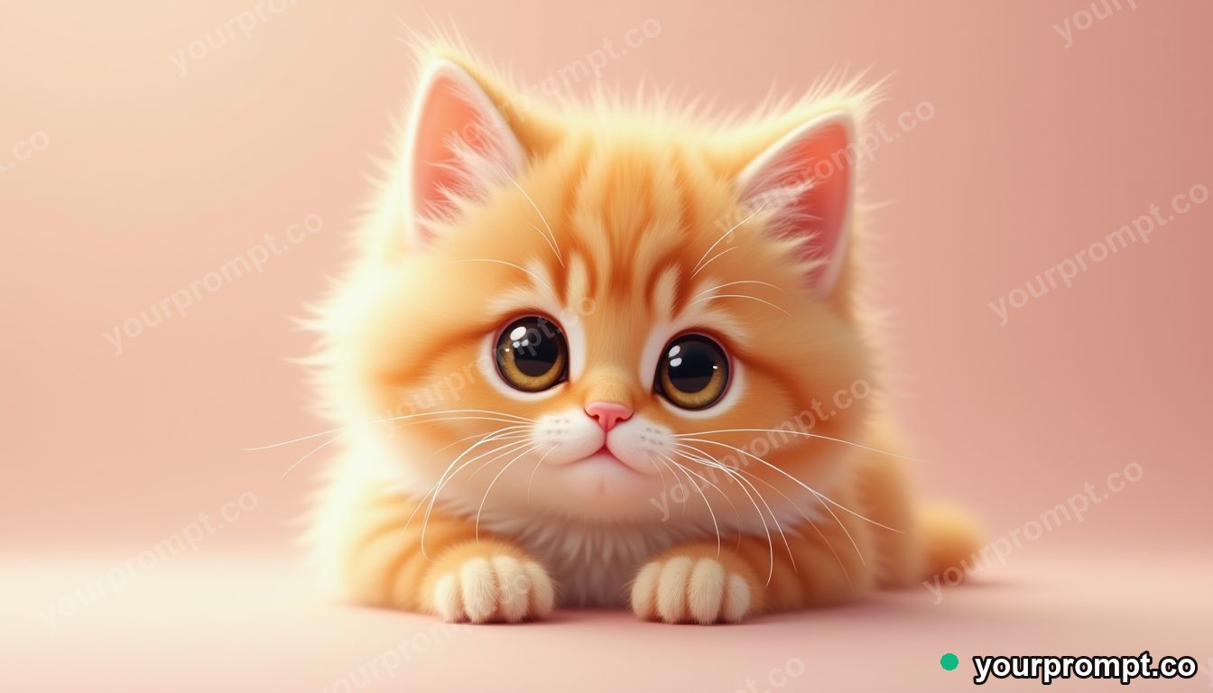 AI image prompt example — cute kitten
