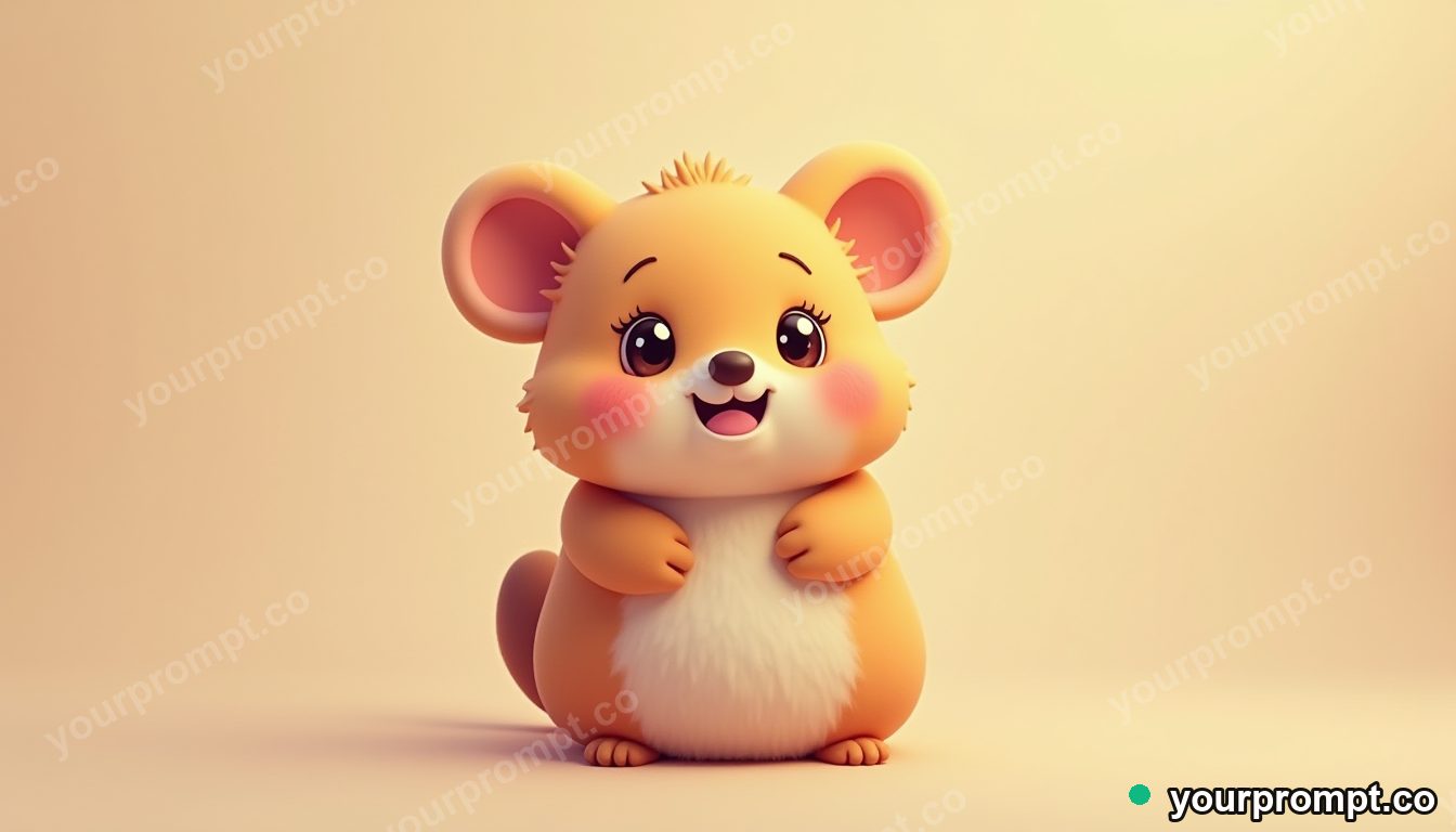 A quokka with a happy smile in kawaii style — AI-generated image from a text prompt