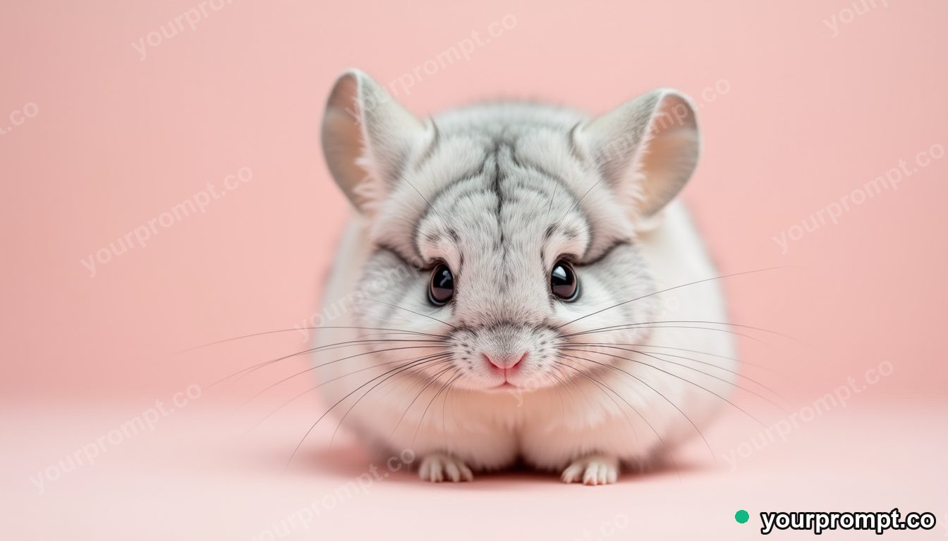 A chinchilla with super soft fluffy fur in kawaii style — AI-generated image from a text prompt