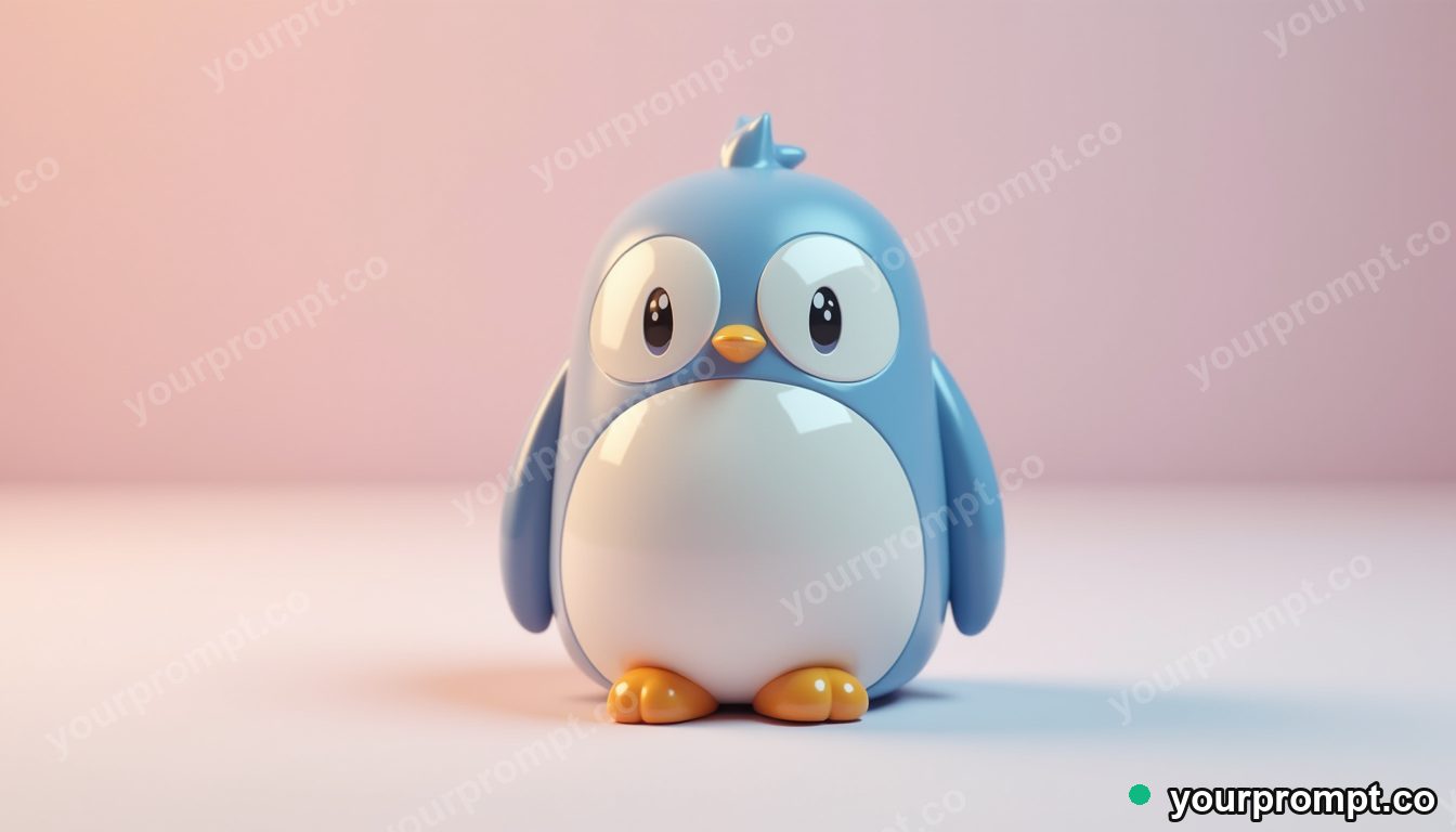 A chubby penguin vinyl art-toy figurine in kawaii style — AI-generated image from a text prompt