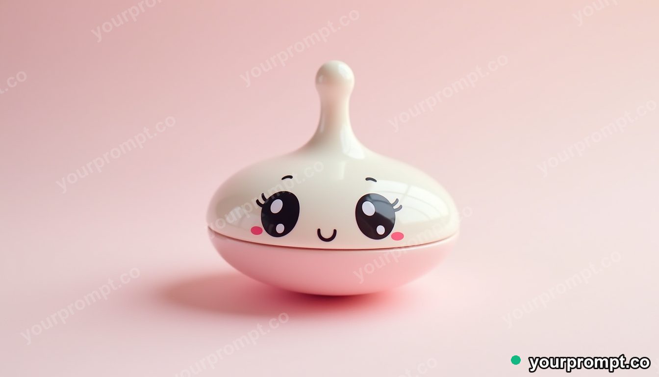 A pastel spinning top toy in kawaii style — AI-generated image from a text prompt