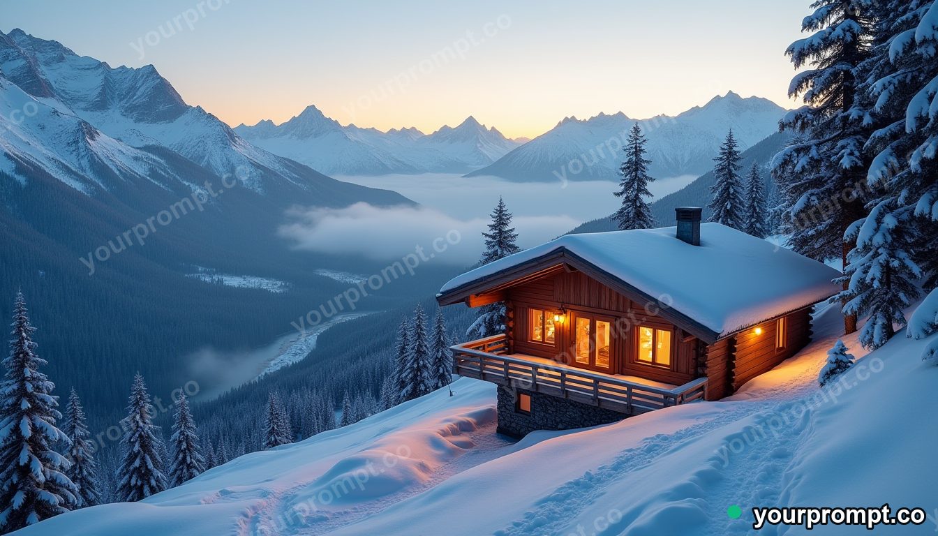 Chalet on mountain — AI-generated image from a text prompt