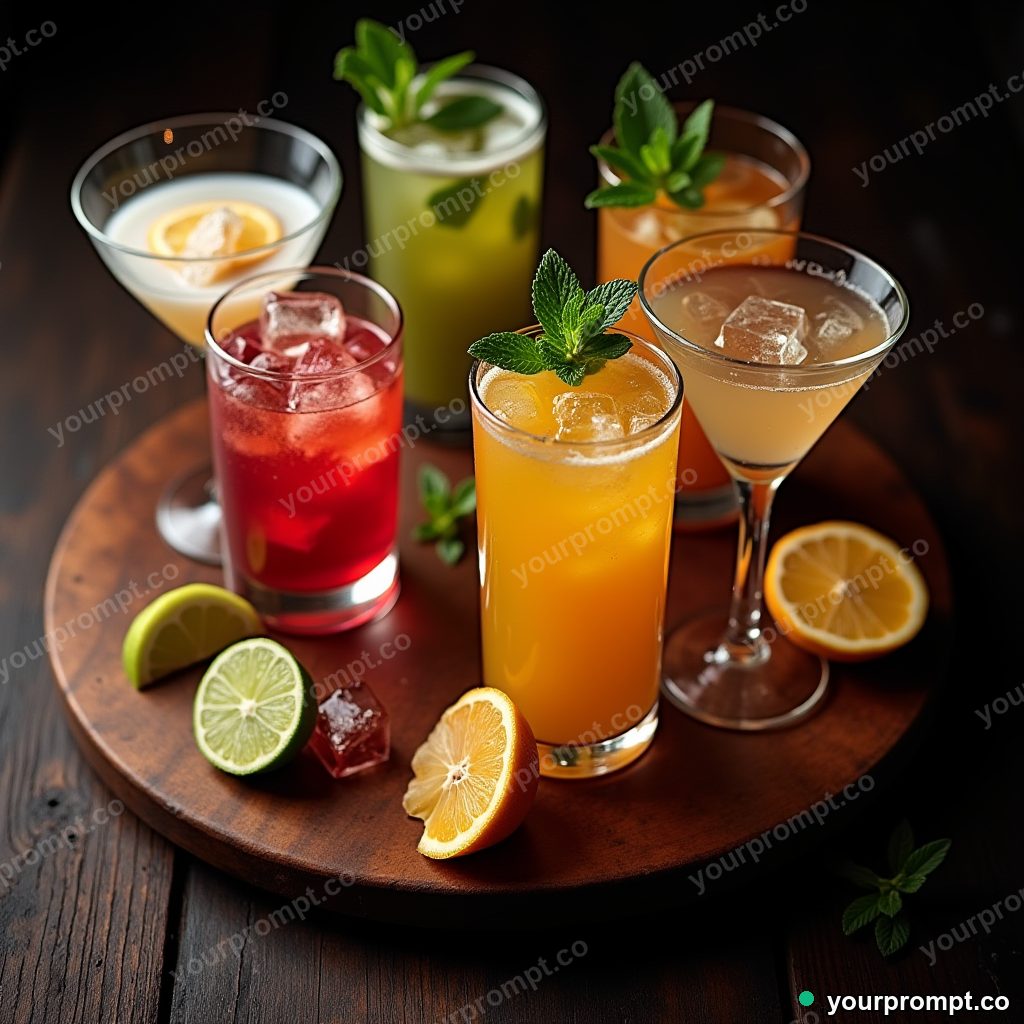 A cocktail board — AI-generated image from a text prompt