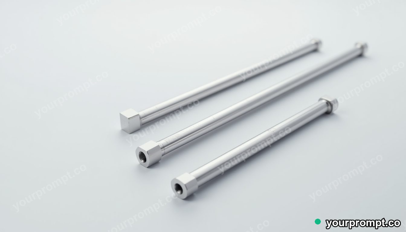 Extension bars (3, 6, 10 inch) in high-key bright product shot style — AI-generated image from a text prompt