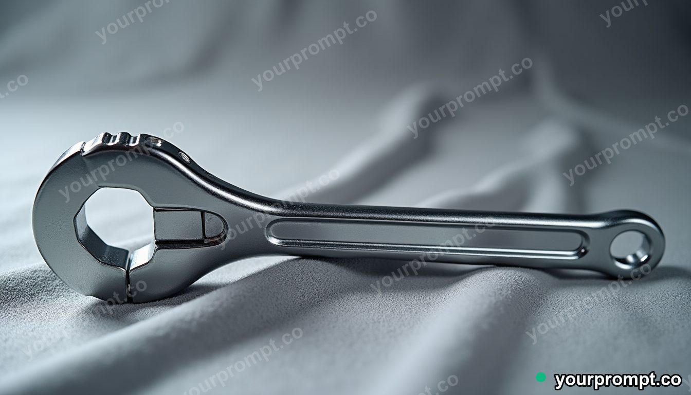 Flare nut wrench in studio product photography style — AI-generated image from a text prompt